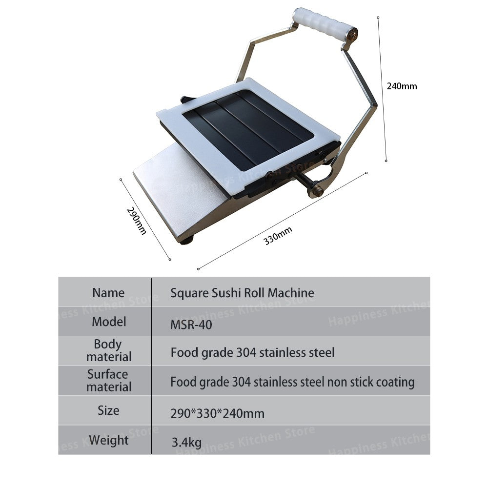 Máquina Comercial para Fazer Sushi em Rolo Kit Profissional para Fazer Sushi Utensílios de Sushi Redondo/Quadrado