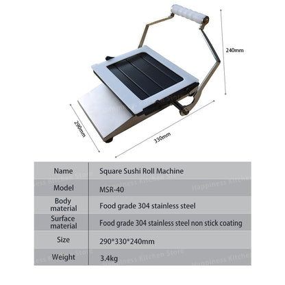 Máquina Comercial para Fazer Sushi em Rolo Kit Profissional para Fazer Sushi Utensílios de Sushi Redondo/Quadrado