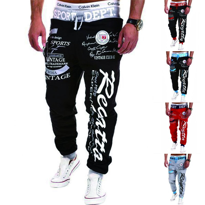 Men Streetwear Sweatpants Y2K Graffti Hip Hop Drawstring Waist Relaxed Fit Jogger Pants with Pockets Loose Drop Crotch Trousers