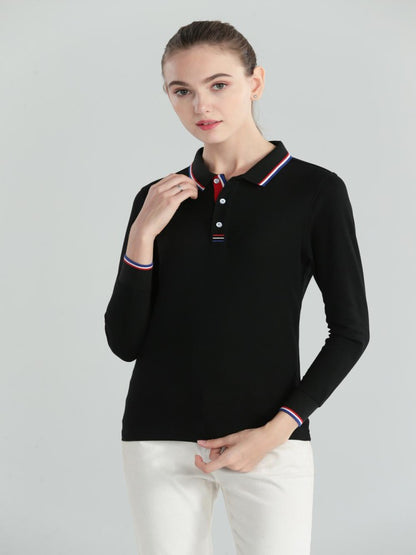 Men's and women's breathable cotton long sleeved polo shirts, T-shirts, printed logos, embroidered work clothes, customized