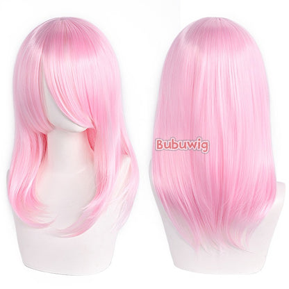 Bubuwig Synthetic Hair 30 Colors 40cm Long Straight Anime Fashion Lolita Cosplay Wigs Pure Color Blue Blonde Wig Heat Resistant
