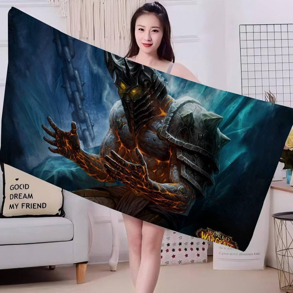 World Game Of W-Warcraft Microfiber Printed Beach Towel Mountain Climbing Yoga Beach Swimming Running Absorbent Soft Towel