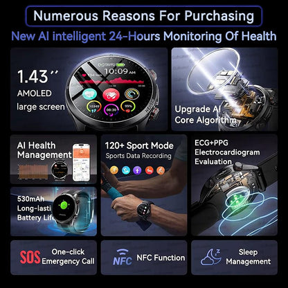 2026 New Health track NFC Air Pump+Air Bag Smartwatch Men Accurate Blood Pressure watches Uric Acid ECG Call Smart Bracelet lady