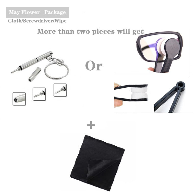 May Flower Metal Anti-Blue Light Reading Glasses Men Half Frame Prescription Eyeglasses Male TR90 Eyewear With Case óculos +1.75