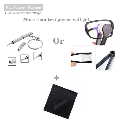 May Flower Metal Anti-Blue Light Reading Glasses Men Half Frame Prescription Eyeglasses Male TR90 Eyewear With Case óculos +1.75