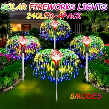 6Pack Outdoor Solar Garden Lights LED Garden Lights 8 Lighting Modes Courtyard Lamp IP65 Solar Landscape Light