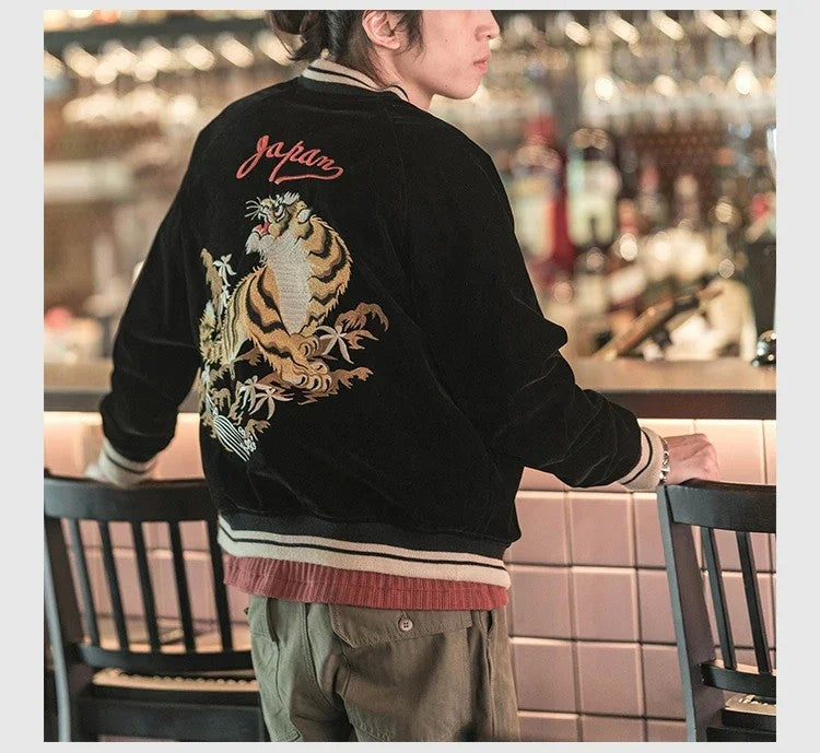 Non Stock Suka Reversible Souvenir Jacket Embroidered Sukajan Baseball Outerwear