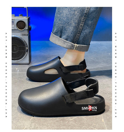 Men's casual hole shoes summer new EVA breathable soft soled sandals outdoor waterproof beach shoes youth fashion Joker slippers