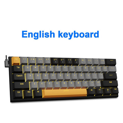 E-YOOSO Z11 Teclado Mecânico para Jogos USB com Fio Red Switch 61 Teclas Gamer Russo Português Brasileiro para Computador PC Laptop