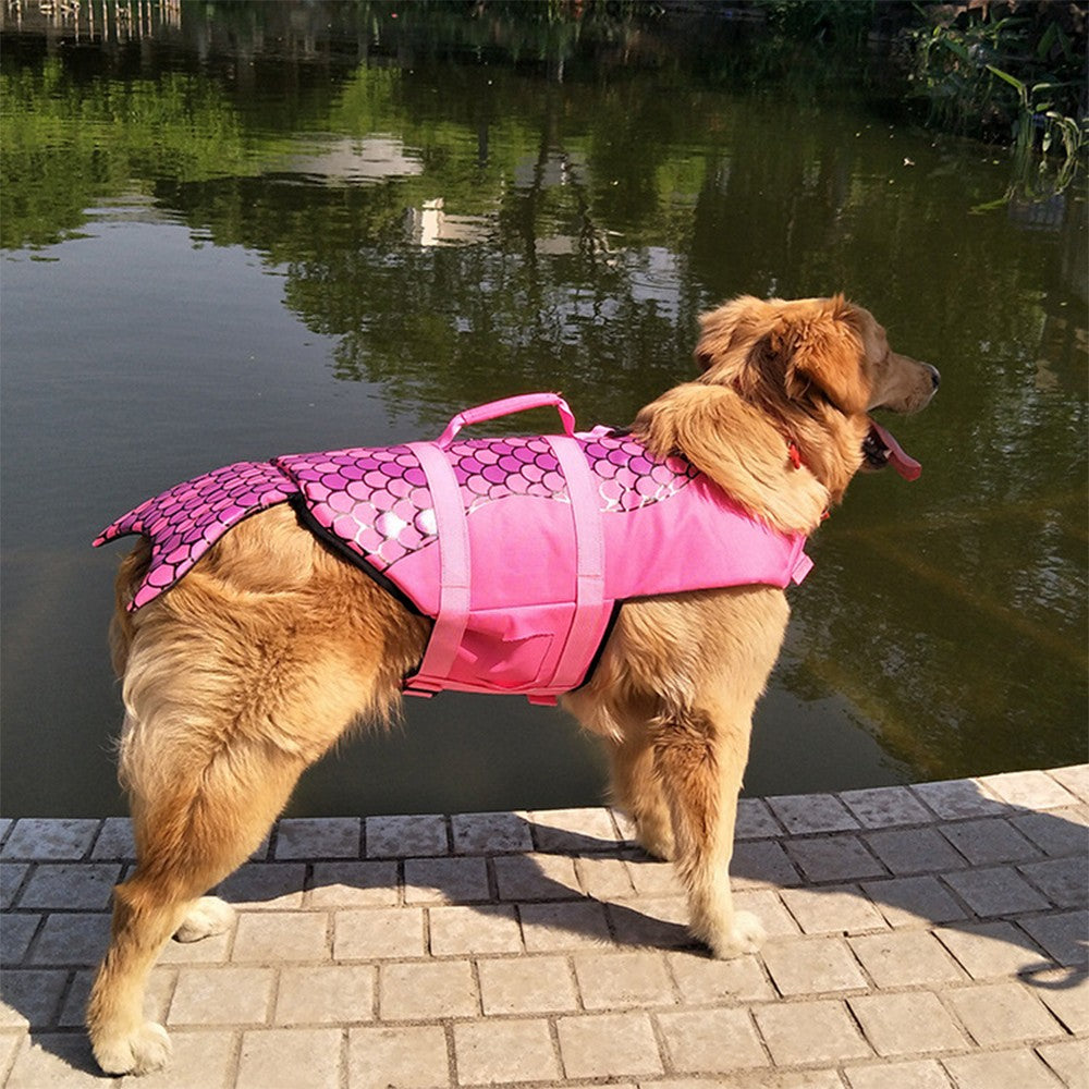 Colete Salva-Vidas para Cães, Colete Salva-Vidas de Verão para Animais de Estimação, Tubarão, Sereia, Roupas para Cães, Colete Peitoral, Roupa de Banho para Cães, Fantasia Engraçada e Fofa para Cães