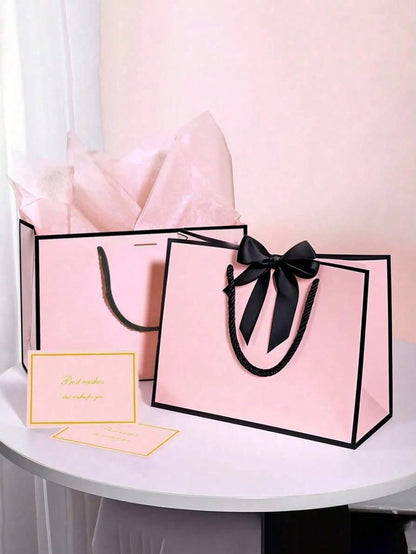 1pc Large Paper Gift Bag?Excluding Decorative Paper and Cards? - Valentine's Day Gift Bag - Portable Gift Bag with Handle