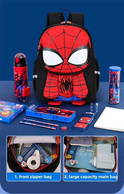 Mochila Infantil Escolar de Capitão América Homem Aranha Homem de Ferro Fofa Desenho Animado para Meninos Leve para Jardim de Infância