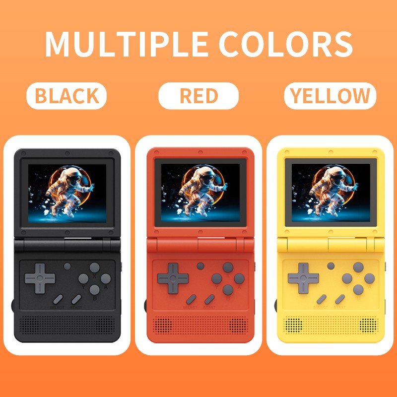 V90 3.0-inch IPS Screen Retro Portable Flip Handheld Control Game Console  55G Open Source Linux  Gifts
