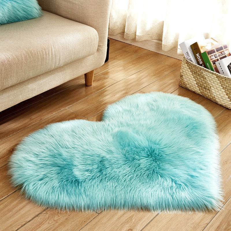 Heart Shaped Faux Fur Rug Bedroom Fluffy Shaggy Area Rugs Sheepskin Fuzzy Rug Carpets Throw Shag Rug Sofa Decor Floor Mat Plush