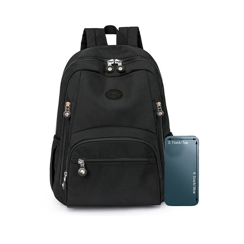 Mochila escolar de cor neutra para homens e mulheres, mochila de ombro duplo, mochila de viagem e para o dia a dia, mochila com design simples