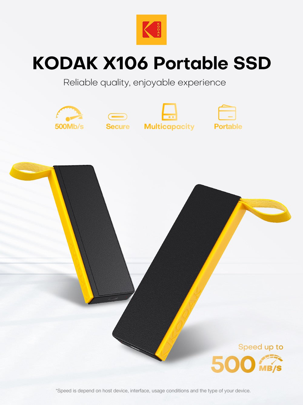 Kodak X106 Portable SSD 2TB 1TB USB 3.2 Type C External Drive Hard Disk 512GB 256GB Solid State Drive For PS4 Laptop Macbook PC