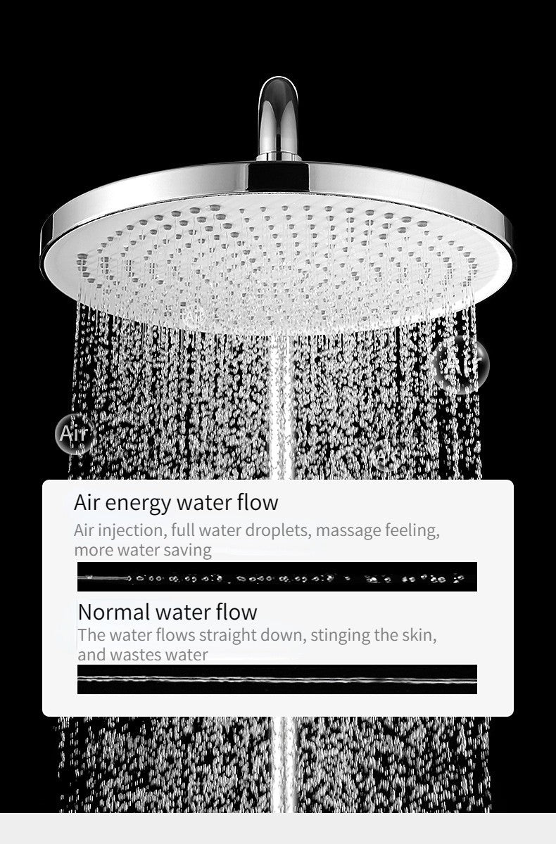 Novo Chuveiro de Teto Pressurizado de 25CM, Chuveiro de Teto de Grande Fluxo Supercharge ABS Grosso de Alta Pressão Tipo Chuva