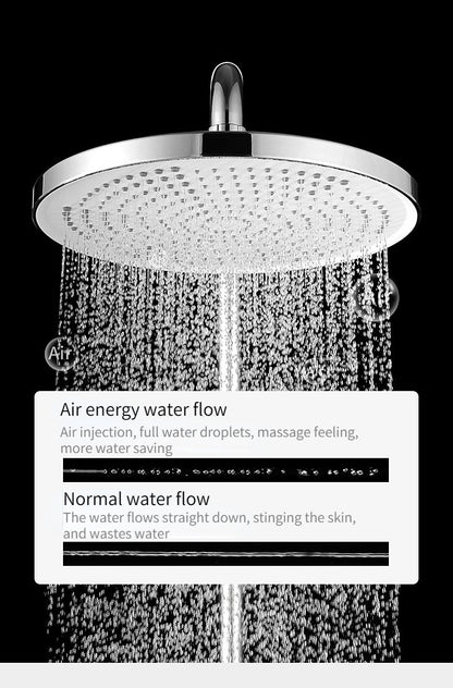 Novo Chuveiro de Teto Pressurizado de 25CM, Chuveiro de Teto de Grande Fluxo Supercharge ABS Grosso de Alta Pressão Tipo Chuva
