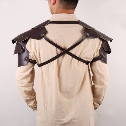 Medieval Viking Armor Leather Shoulder Harness Renaissance Style Cosplay Accessory, Adjustable Straps, Cool and Handsome Theme