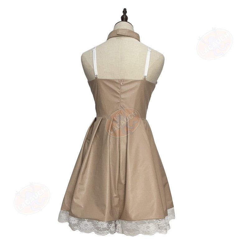 Death Note Cosplay Costume Misa Amane Imitation Leather Sexy Dress +Neck jewelry+stockings+necklace Uniform Outfit Halloween Wig