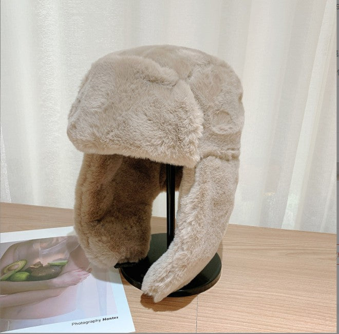 Gorros Femininos de Inverno Quentes e Grossos Estilo Russo, Moda Coreana Ushanka, Chapéu de Aviador com Protetor de Orelha, Chapéu Bomber Feminino Ajustável, Tendência