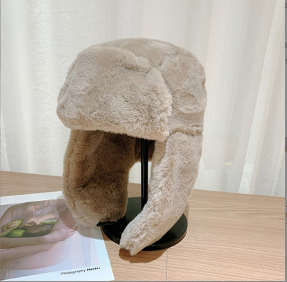 Gorros Femininos de Inverno Quentes e Grossos Estilo Russo, Moda Coreana Ushanka, Chapéu de Aviador com Protetor de Orelha, Chapéu Bomber Feminino Ajustável, Tendência