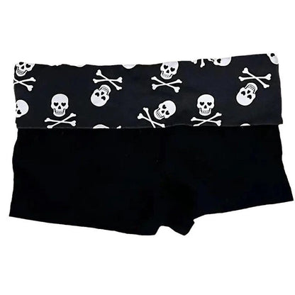 Skull Printing Shorts Casual Fashion Color Block Y2K Sexy Slim Versatile Streetwear Low Waist Solid Color American Women Clothes