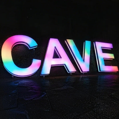 Custom RGB Metal LED Sign Wall Logo Outdoor Luminous Letter Company Store Light Signboard,Business 3D Acrylic Signage Decoration