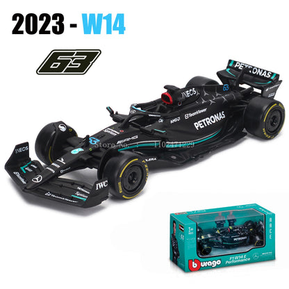 Bburago 1:43 F1 Aston Martin Aramco F1 Team AMR23 2023 #14 Alonso #18 Stroll Carro de Liga Metálica Modelo Fundido Colecionável