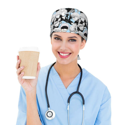 Custom S-Satorues G-Gojoes Cartoon Scrubs Cap Surgical Hats Women Men Skilled Operating Room Cap Operator Hats Lab Works Hat