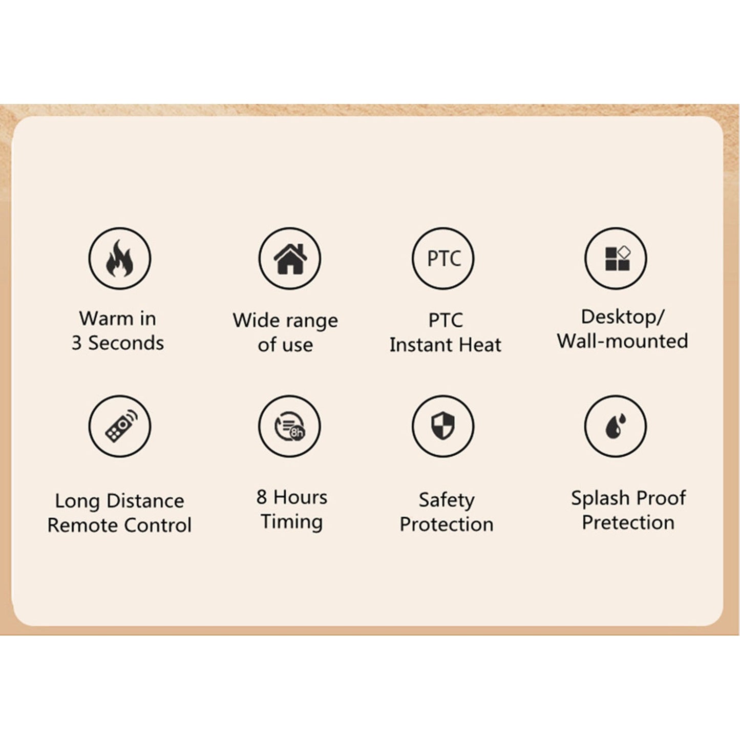 Space Heater for Indoor with Remote Wall Mounted  Conditioner Low Noise Timing Function for Home Office EU Plug 220V