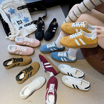 2025 Autumn New  Fashionable Comfortable Casual Sneakers Retro Thick-soled Sneakers Women's College Style Board Shoes Big Size