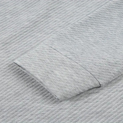 Men's Business Casual Polo Long Sleeve T-shirt spring and autumn Twill jacquard zipper polo shirt Comfortable and Breathable Top