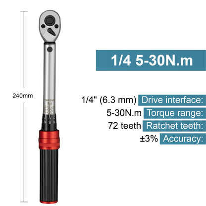 Kit de Chave de Torque Ajustável Multi-Drive 1/4"3/8"1/2"1–3000 N·m Conjunto de Ferramentas de Catraca Profissional de Alta Precisão com Pré-ajuste por Clique