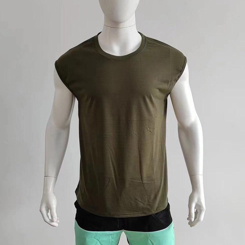 Summer Men's Mesh Gym Vest Quick Dry Loose Fitness Exercise Wide shoulder Sports Sleeveless Shirt Bodybuilding Tank Top