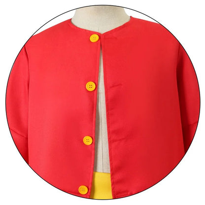 Anime Monkey D Luffy Cosplay Costumes ONE PIC Sun God Luffy Cosplay Red Suits Hat Halloween Carnival Costume For Adult Kids