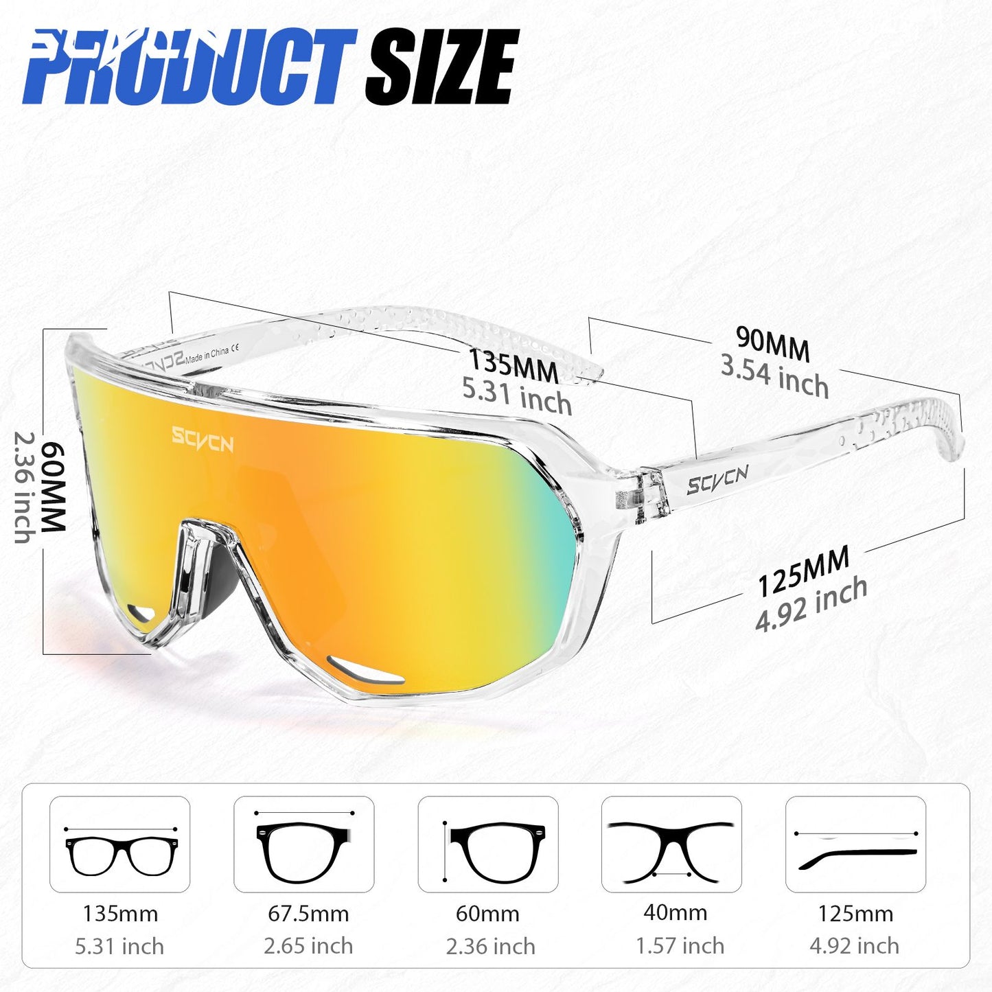 SCVCN Novos Óculos de Ciclismo Fotocromáticos para Homens, Óculos de Bicicleta para Mulheres, MTB, Bicicleta de Estrada, Óculos de Ciclismo UV400