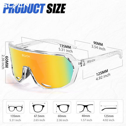 SCVCN Novos Óculos de Ciclismo Fotocromáticos para Homens, Óculos de Bicicleta para Mulheres, MTB, Bicicleta de Estrada, Óculos de Ciclismo UV400