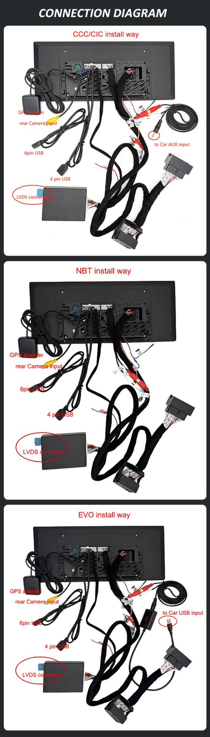 para BMW X5 F15 X6 F16 2014 - 2018 Sistema NBT/EVO Rádio Multimídia para Carro Android 15 GPS Navegação 4G BT Carplay Auto Ferramentas