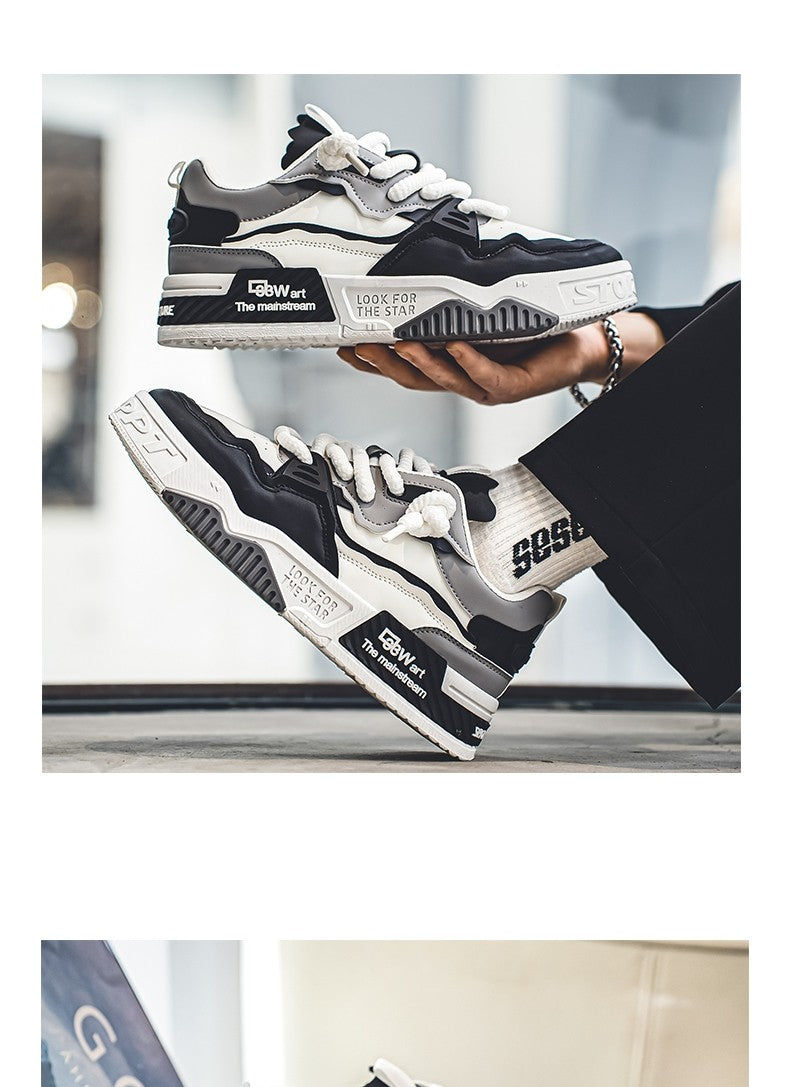 Men's Trendy Skate Shoes, Comfy Non Slip Casual Lace Up Sneakers For Men's Outdoor Activities