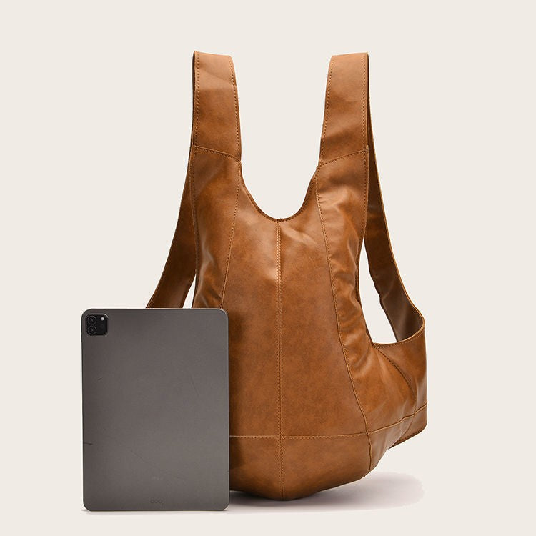 Fashionable retro and unique Beetle backpack, made of Crazy Horse plant tanned soft PU leather, suitable for both men and women