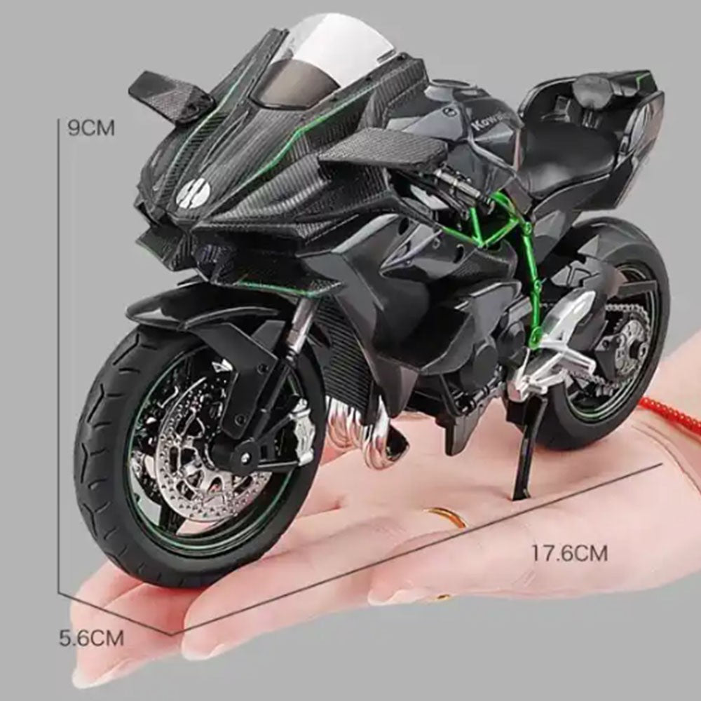 1:12 Kawasaki H2R BWM S1000RR Liga Motocicleta Brinquedos Diecast Carro em Miniatura Direção Roda Dianteira Moto Presente de Natal Crianças