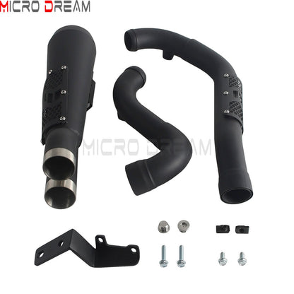 Slip-on Muffler Full Exhaust System 2-in-1 Muffler Pipe For Harley Dyna Low Rider S FXDLS Super Wide Glide FXD FXDWG   FXDF FXDB
