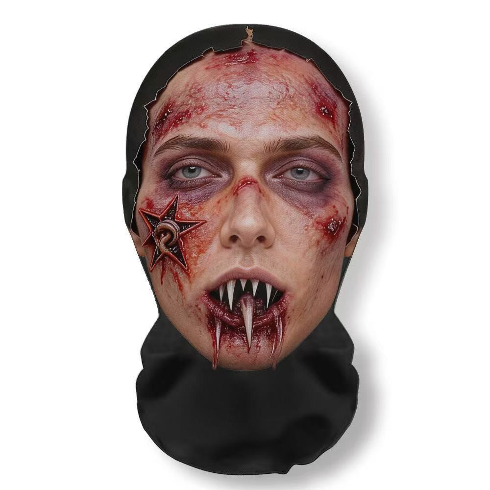 Realistic 3D Horror Skull Zombie Full Face Mask Breathable Mesh Headgear Cosplay Prop for Halloween Party Prank Carnival Costume