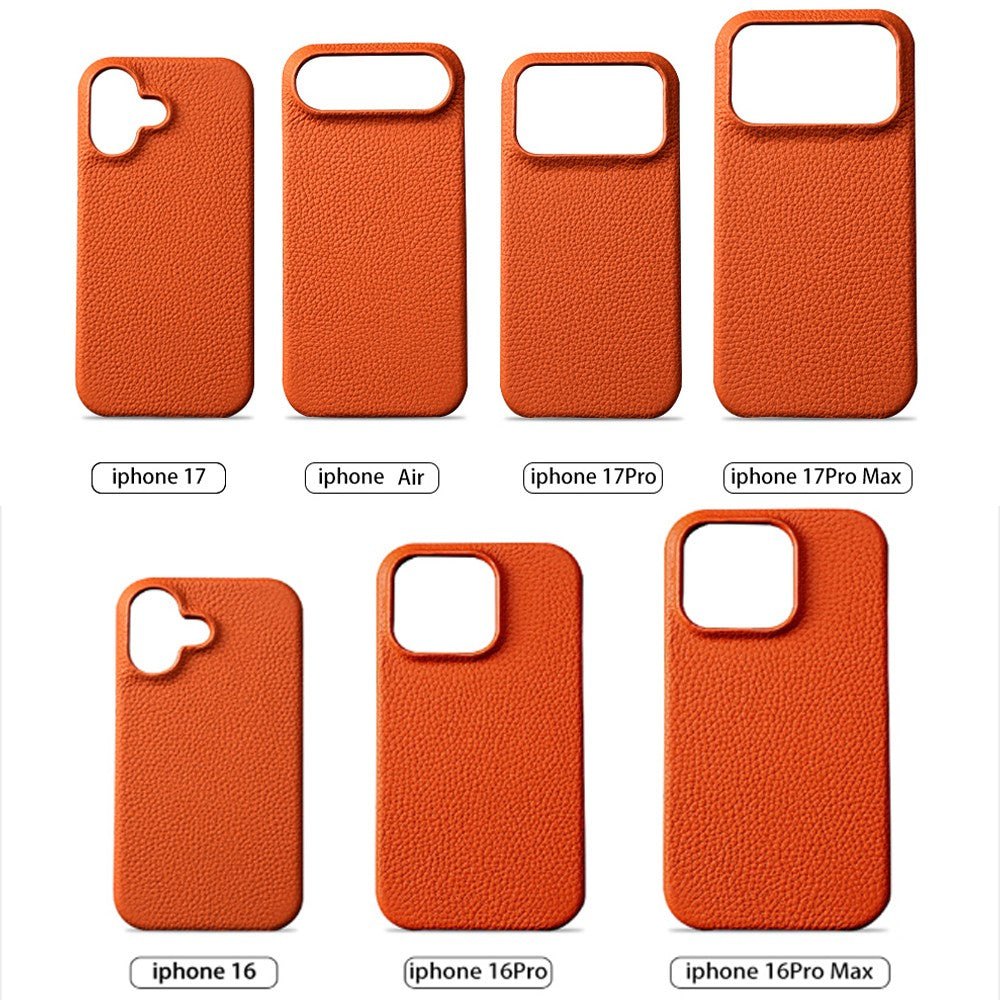 para Capa Magsafe para iPhone 17 15 16 Pro Max Air 17Pro Couro de Vaca Natural Lichia Protetor Magnético Capa Traseira de Luxo para Celular