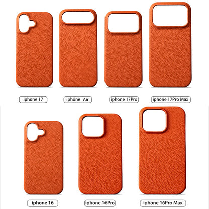 para Capa Magsafe para iPhone 17 15 16 Pro Max Air 17Pro Couro de Vaca Natural Lichia Protetor Magnético Capa Traseira de Luxo para Celular