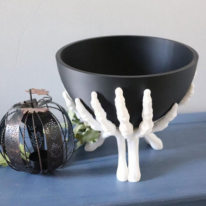 Halloween Candy Bowl Gothic Skeleton Hands Candy Storage Holder Multifunctional Halloween Organizer Holder Scary Home Decoration