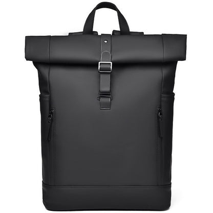 Black Fashion Roll Top Computer Bag Laptop Travel Business Waterproof Large Capacity Backpack Teenager School Bag ?? Mochila