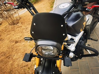 Para-brisa universal para motocicletas, defletor de vento, carenagem para Harley Honda Yamaha Kawasaki Suzuki Cafe Racer, preto