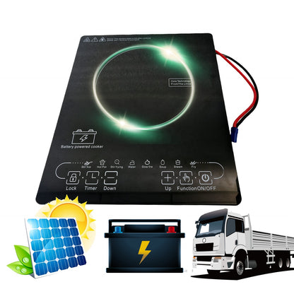 Fogão de Indução Elétrico Solar de Alta Qualidade com Um Queimador 12V 48V 1200W 800W 700W
